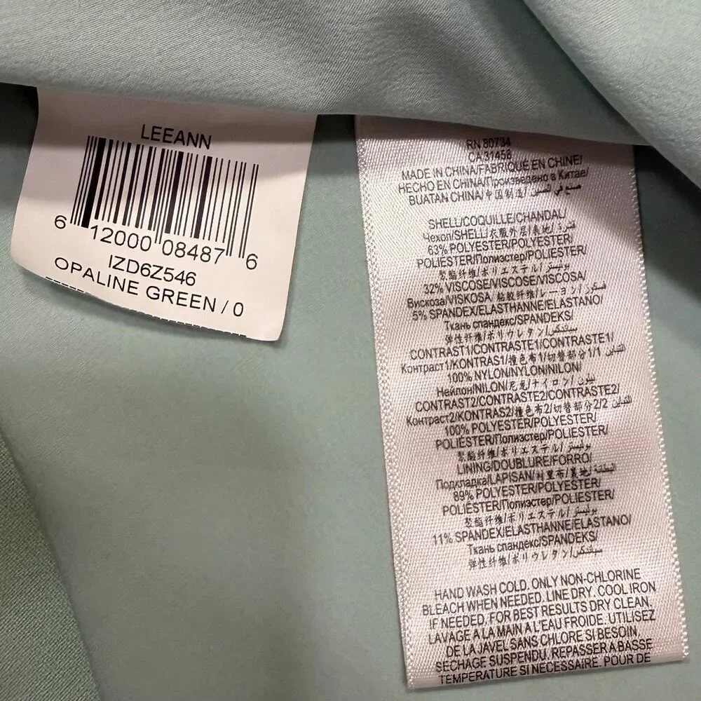 BCBGMAXAZRIA Dress Women 0 Fit Flare Green Lace Peplum Cocktail Party Dress - Picture 12 of 13